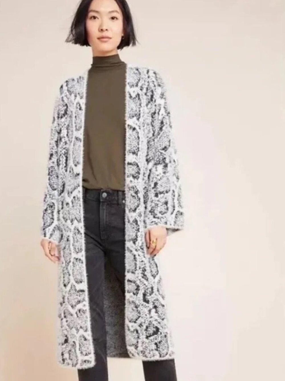 ANTHROPOLOGIE AKEMI + KIN Singred sweater cardigan duster kimono One Sz EUC